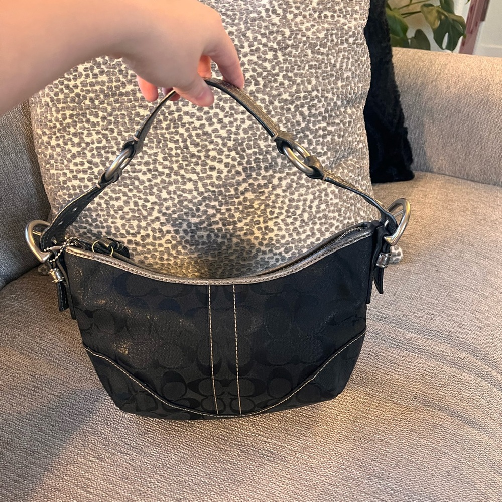Coach Vintage Python Black Signature Canvas Leather Soho Hobo Shoulder Bag - Picture 2 of 8
